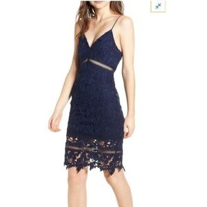 ASTR The Label Navy Lace Midi Dress – Size Small